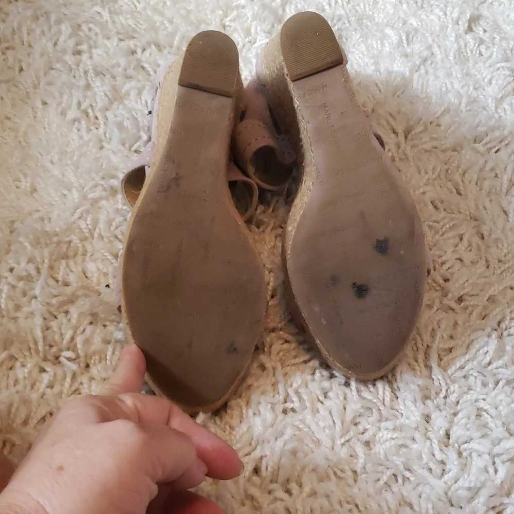 MARC FISHER leather platform sandals